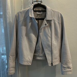 Jack by BB Dakota Women's Light Gray Leather Jacket